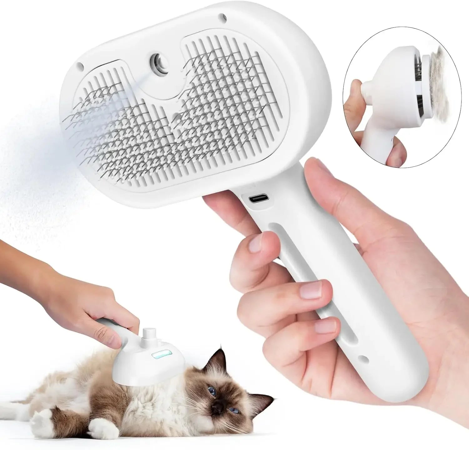 3-in-1 Steam Spray Pet Grooming Brush
