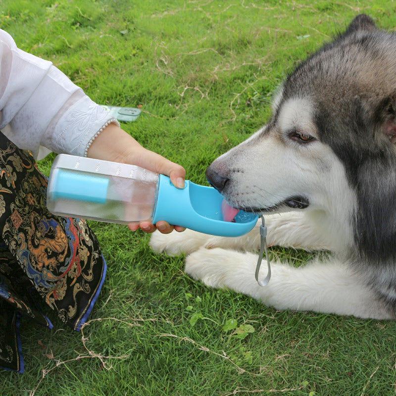 Portable 3-in-1 Dog & Cat Water Bottle – Food Container + Poop Bag Dispenser
